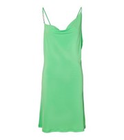 Noisy May Green Cowl Neck Chain Strap Mini Dress